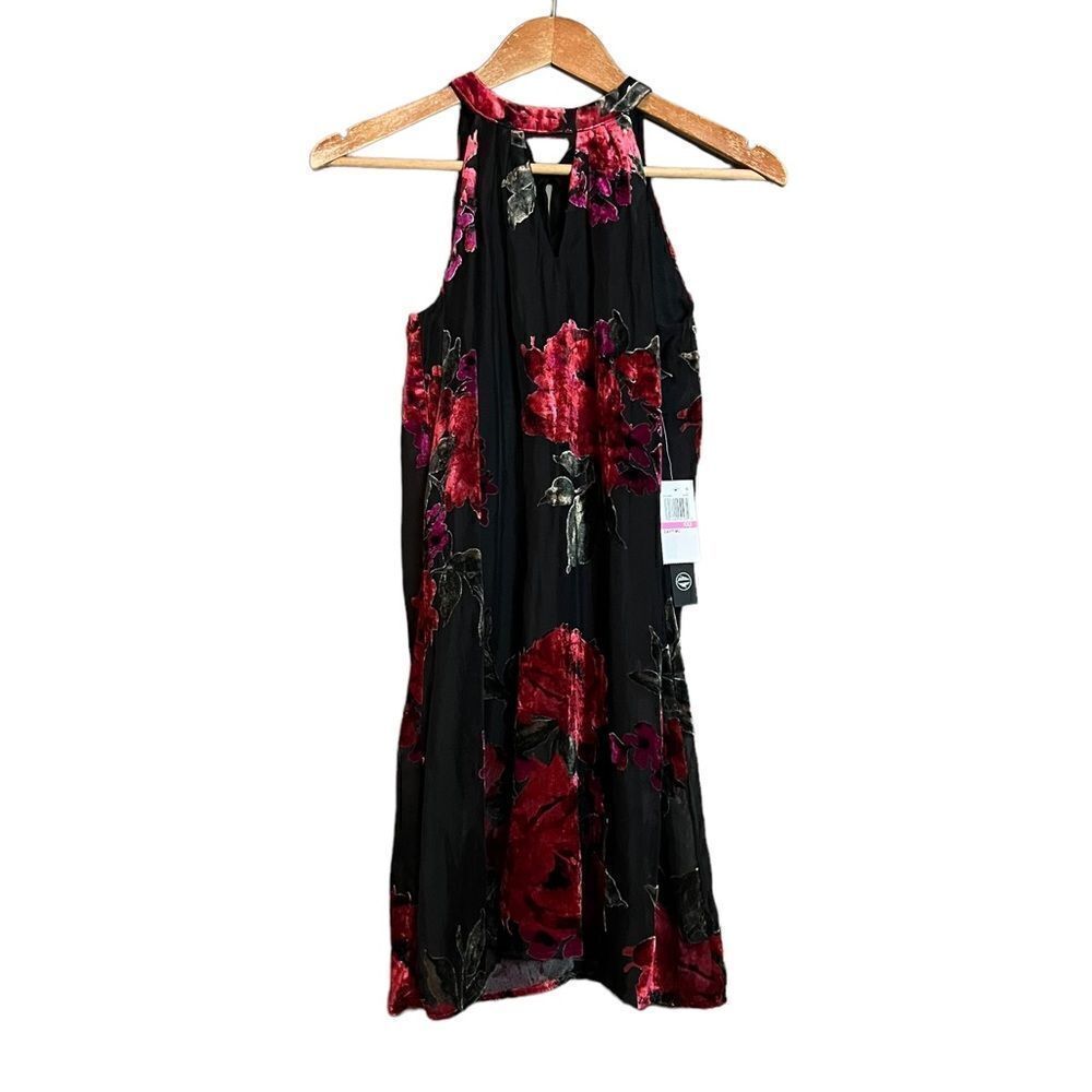 NWT! As U Wish floral velvet sleeveless dress‎